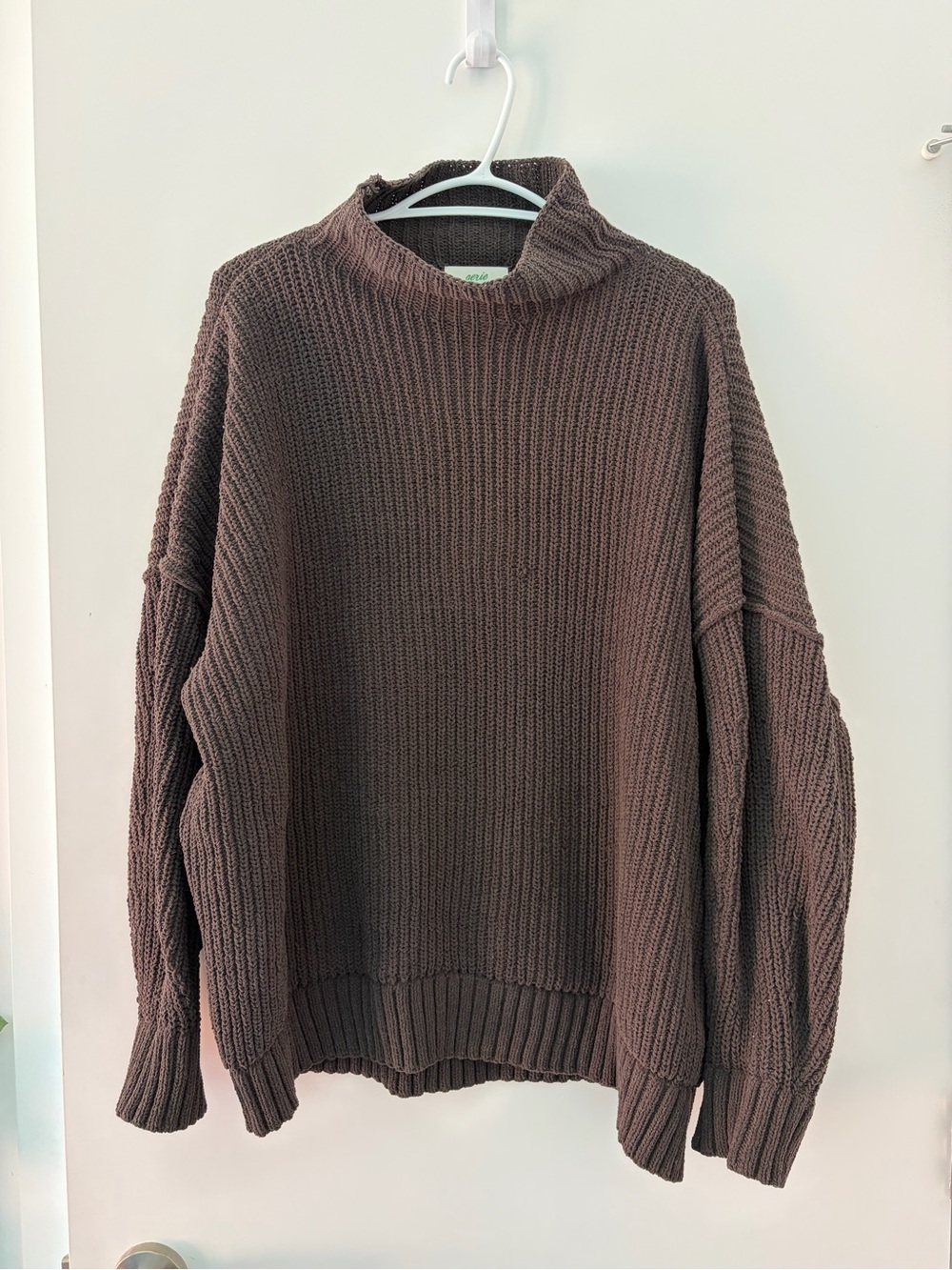 Aerie Oversized Cowl Neck Sweater in Chocolate Brown